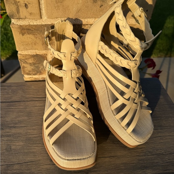 Sam Edelman Nicki Ankle Strap Platform (Women) Linen Gladiator Sandals Sz 7 - Picture 5 of 11